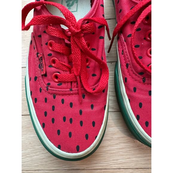Vans Watermelon Low Top Sneakers Women 7 Men 5.5 Red Canvas 2009 Limited Edition - Picture 11 of 11